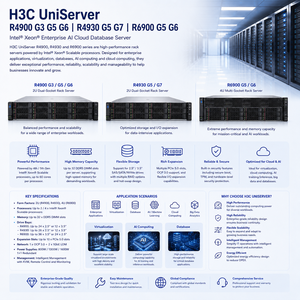 Serveur en rack H3C UniServer R4900 G3 G6 R4930 G7 R6900 Xeon pour l'entreprise, l'IA, le cloud et les bases de données – Gamme de serveurs en rack de classe entreprise - Product Image 4