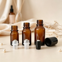 Flacons à bille en verre ambré ronds de 5 ml, 10 ml, 20 ml, 30 ml, 50 ml, 100 ml pour parfum, avec bille roulante en acier inoxydable
