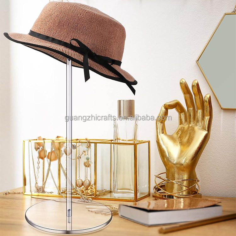 Puasok Set da 2 Porta Cappelli in Acrilico Trasparente, Organizzatore per 14 Cappellini, Appendi Cappelli Autoportante Senza Installazione, Soluzione Salvaspazio per Ripiani e Tavoli