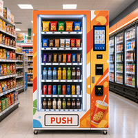 Distributeur automatique de boissons et de snacks réfrigéré en acier inoxydable à grande capacité avec écran tactile et gestion basée sur le cloud pour usage commercial