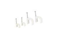 Clips de câble plats en PE de marque Wenzhou HONT, clips à clous circulaires 9 mm, noir, blanc, gris, qualité excellente, 0-120C, accessoires électriques
