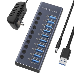 USB 3.2 10 Cổng Nhôm Adapter USB 3.0 Powered Hub Với Chuyển Đổi Độc Lập USB Truyền Dữ Liệu Mở Rộng Và Splitter 12V5A 60W - Product Image 1