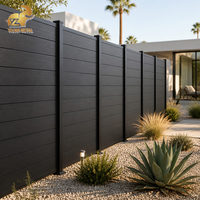 Clôture de jardin extérieure en aluminium à lattes horizontales de 6 pieds, revêtement poudré noir, antirouille, OEM ODM CE ISO