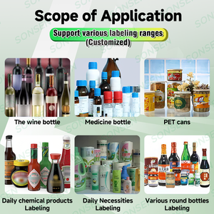 Máquina etiquetadora automática SONSEN para botellas redondas con servo para aplicar etiquetas adhesivas - Product Image 6