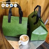 Sac isotherme jetable non tissé avec logo personnalisé, doublure en aluminium, sac isotherme pour emporter du lait, des gâteaux, des desserts, des sacs à emporter