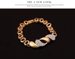 Новый 4 шт., женские, модные, роскошные, Саудовской Аравии, 18K, позолота, Дубайский с украшением в виде кристаллов Свадебные подарок в африканском стиле; Свадебный комплект ювелирных изделий - Product Image 4