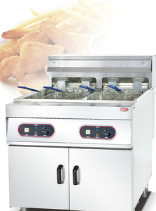 <span class=keywords><strong>Friteuse</strong></span> électrique professionnelle OUTE à <span class=keywords><strong>double</strong></span> cuve et 4 paniers, en acier inoxydable, avec armoire de cuisson, certifiée CE, contrôle thermostatique EGO, capacité 28L - Product Image 3