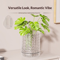 Pot suspendu mural auto-arrosant avec corps en PET blanc transparent, installation sans perçage, décoration moderne minimaliste pour la maison