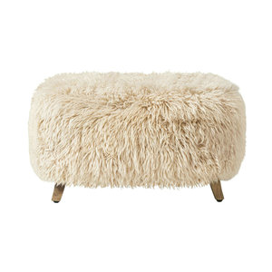 Banco de entrada delgado de piel de oveja natural <span class=keywords><strong>con</strong></span> almacenamiento de zapatos, asiento moderno de lujo para sala de estar, otomana Yeti para sillón lounge - Product Image 1