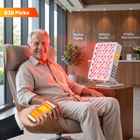 IDEATHERAPY Thérapie par la lumière rouge, Thérapie par la lumière LED pour le visage, Panneau de thérapie par la lumière LED à 9 longueurs d'onde, Panneau de thérapie par la lumière rouge