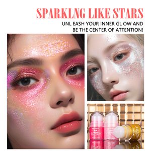 Gel Brillante con Lentejuelas para Maquillaje Facial y <span class=keywords><strong>Corporal</strong></span>, Color Rosa, Blanco Perla, <span class=keywords><strong>Brillo</strong></span> Intenso, Iluminador, Resistente al Agua, Maquillaje para Escenario - Product Image 3