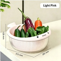 Ensemble de paniers égouttoirs empilables en PET à double couche, design élégant et luxueux, pour cuisine, usage domestique et rangement de table basse