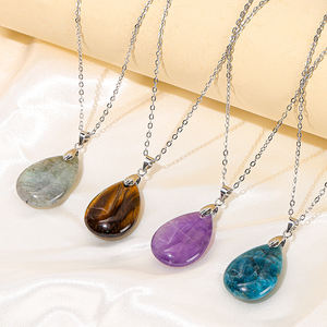 JD GEMS 도매 천연 타이거 아이 크리스탈 펜던트 보석 천연 자수정 치유 크리스탈 드롭 펜던트 선물 - Product Image 2