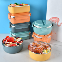 Runde Konservierung Edelstahl-Brotdose Mehr schicht ige Bento-Box Halten Sie Lebensmittel warm