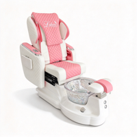 Fauteuil de pédicure électrique de luxe inclinable avec bassin en acrylique transparent pour salon de manucure et spa des pieds