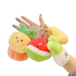 Dễ thương peluches sang trọng thực phẩm Rau Trái Cây sang trọng Đồ chơi Keychain đầy màu sắc nhồi bông bí ngô cà rốt xoài dứa dưa hấu bơ - Product Image 1