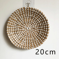 Panier de rangement de fruits de collation de champ scandinave Six pièces Ins peuvent être enlevés jonc de mer tissé tenture murale plante décorative