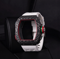 6501 Luxus wasserdichte Automatikuhr mit Split-Second-Chronograph, Skelettzifferblatt, Carbongehäuse, Herrenuhr für den täglichen Gebrauch