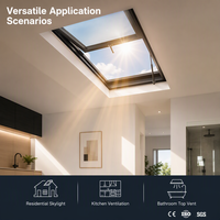 Einfachfenster mit obenliegendem Öffnungsmechanismus, Metallrahmen, Dachfenster, Lüftungsfenster für Küche und Bad, Fabrik-Großhandel