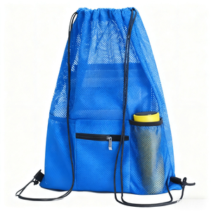 Lưới màu đen dây kéo ba lô, phòng tập thể dục thoáng khí túi với chai nước túi cho Thể Thao & Du Lịch - Product Image 2