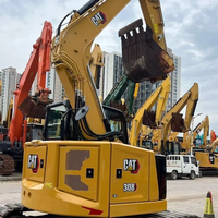 Excavatrice à queue zéro d'occasion Cat 308CR 8,5 tonnes modèle 2022 certifiée EPA CE pour travaux municipaux