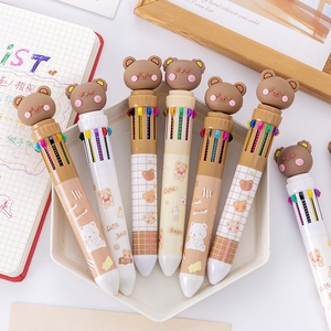 Bolígrafo de plástico con forma de animal de dibujos animados lindo multicolor con logotipo Novedad y características multifuncionales Ancho de escritura 0,5mm - Product Image 5