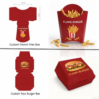 Boîte de conteneur pour hamburgers, poulet frit et frites, emballage à emporter, distributeur en gros, design personnalisé