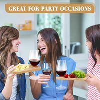 Plateau en bois avec porte-verres à vin, mini plateau de charcuterie, boîte cadeau séparée, plateau à cocktails et fromages en bois, idéal pour les invités
