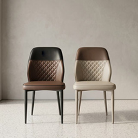 Chaise de salle à manger rembourrée à dossier haut, design luxueux et léger avec structure métallique robuste pour hôtel, banquet, restaurant