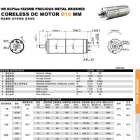 Moteur médical sans noyau Faulhaber standard 1625 16 mm à couple élevé, 12 V 28 V CC, avec balais métalliques pour perceuse orthopédique