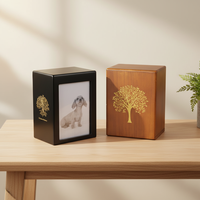 Urna Funeraria Ecológica Biodegradable de Madera de Paulownia ZHIHE para Perros y Gatos - Forma Cuadrada, Base Extraíble, Personalizable