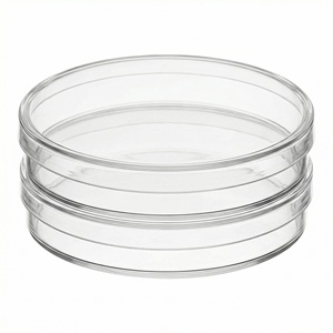 Piastra di Petri in Vetro Borosilicato Trasparente con Coperchio, Riutilizzabile per Coltura Cellulare, Materiale di Consumo per Laboratori di Microbiologia - Product Image 2