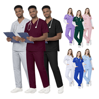 Tissu en polyester et coton pour uniformes médicaux, ensembles de blouses médicales pour hommes et femmes, design unisexe, ensembles d'uniformes d'infirmières