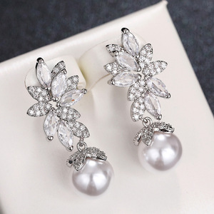 Pendientes Vintage con Diseño de Flor de Trigo y Perlas para Mujer, Joyería Elegante y a la Moda - Product Image 6