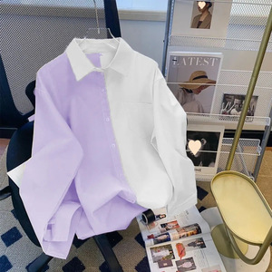 Camicetta da donna a maniche lunghe con blocchi di colore, vestibilità ampia, nuova collezione Sehe Fashion, taglie <span class=keywords><strong>asiatiche</strong></span> - Product Image 2