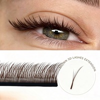 Extensions de cils YY effet renard brun 5D, courbure C et D mixtes, cils effilés multicouches, effet renard volumineux, pour cils gauche et droit, Fournitures pour cils