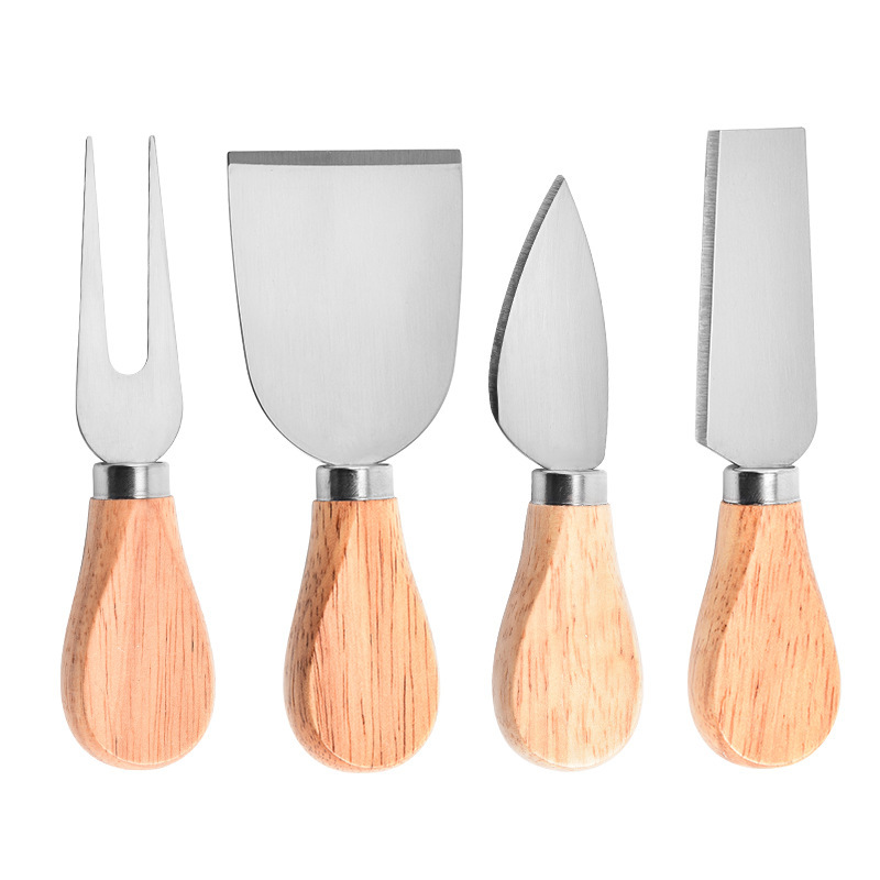 4Pcs Set Stainless Steel Wooden Handle