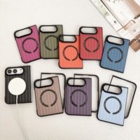 Vente en gros d'usine, étui de téléphone portable pliable de luxe en PU antichoc pour iPhone 14 Plus Duo