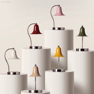 Vintage Metal Curved Arm Bedside & Decorative Table Lamps Bell Shade Aromatherapy Dimmer Function European/American Design - Product Image 4