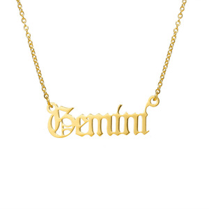 <span class=keywords><strong>2023</strong></span> nuevo colgante signos del zodiaco collares 18K oro Acero inoxidable oro 12 collar del zodiaco - Product Image 3