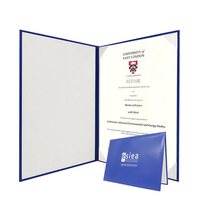 Porte-diplôme en similicuir lisse Mondon avec logo estampé argenté, personnalisation OEM disponible