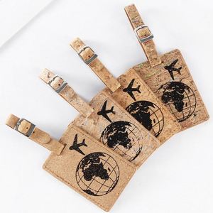 2026 New Arrival Stock Soft Cork-Grain Pu Leather <b>Airplane</b> Luggage Suitcase Hang Tags Card Holders <b>Bag</b> Labels Letter - Product Image 2