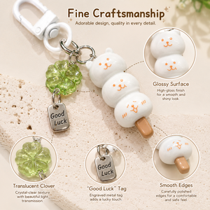 Portachiavi Orsetto Autoironico Quadrifoglio, Ciondolo Animale in Resina Stile Cartone Animato, Cinghia per Telefono, Mini Charm per Borsa, Regalo per Ragazze e Amiche - Product Image 4