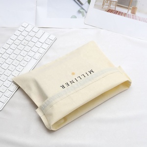 Natural White Custom Logo Color Muslin Cotton Small Drawstring Bag for Jewelry Custom Logo Cotton Perfume Gift Drawstring Bag - Product Image 3