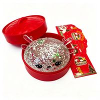 Jouet sensoriel de Noël en forme de boulette à presser, avec perles éclatantes, souple, à rebond lent, anti-stress, pour garçons