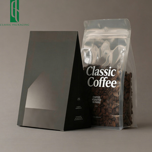 Sacchetto per Caffè Personalizzato Stampato, Confezione Trasparente per Caffè con Valvola Degassificante Unidirezionale, Sacchetto in Plastica Richiudibile con Sigillatura su Otto Lati - Product Image 1