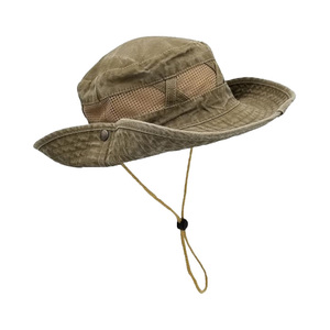 Đàn ông phụ nữ rộng vành xô <span class=keywords><strong>hat</strong></span> rửa oxford có thể điều chỉnh dây thoáng khí phim hoạt hình cho thể thao ngoài trời Mặt trời bảo vệ đi bộ đường dài cắm trại - Product Image 5