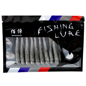 <span class=keywords><strong>Vente</strong></span> directe d'usine, leurre souple en PVC pour appât <span class=keywords><strong>vivant</strong></span> avec hameçon en plomb, 2,35 g/6,5 g, 75 mm, petit poisson gris bionique - Product Image 6