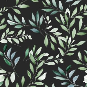 XRUIBZI Peel Stick Wallpapers 17,5 \ "X 118 \" Papel de contacto de hoja de acuarela negra para encimeras de cocina Gabinetes impermeables - Product Image 1