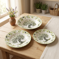 Service de table en céramique de style rétro pastoral français, 18 pièces, assiettes en porcelaine, soupières, acceptation de la personnalisation du design, du logo et de l'emballage